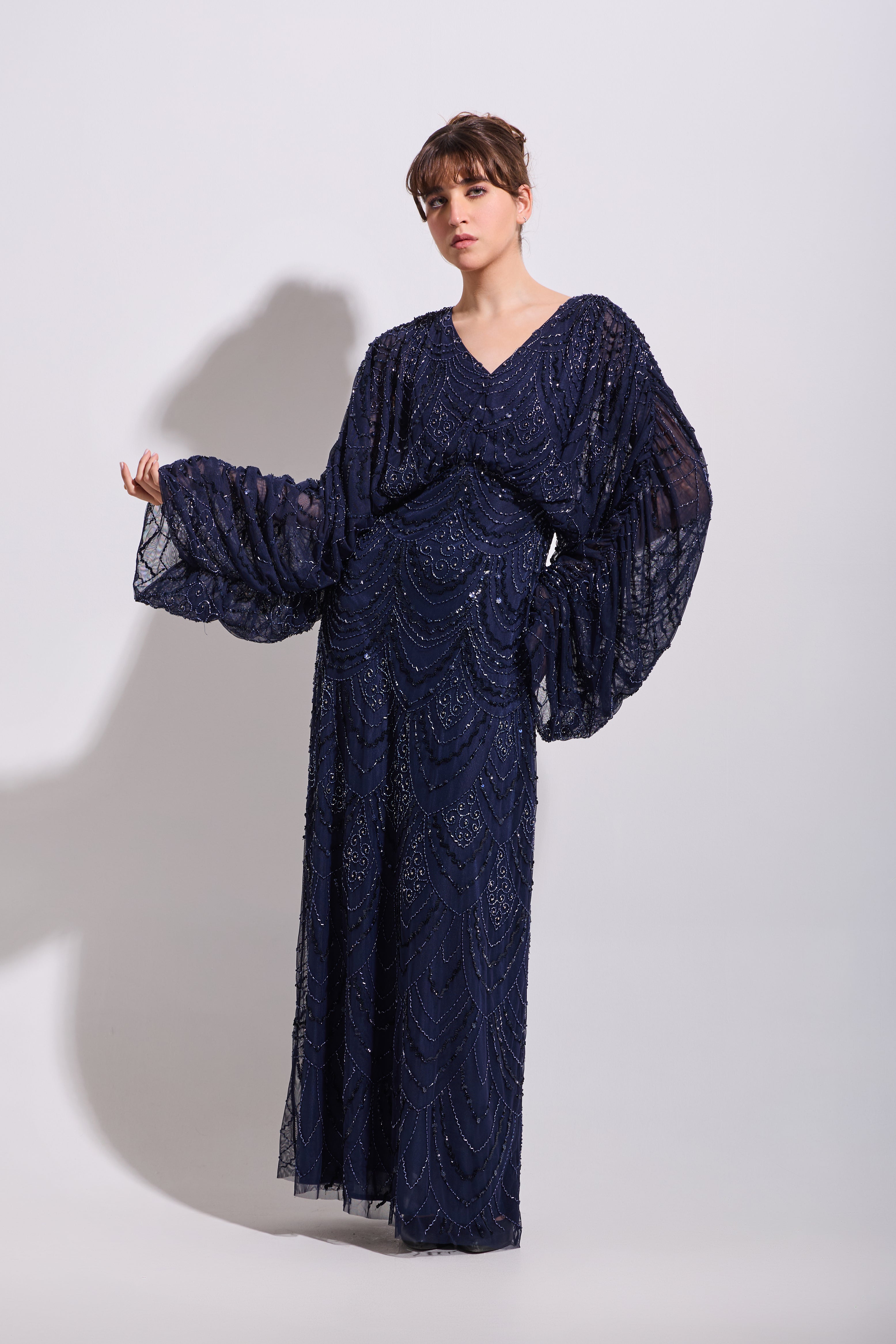 bishop sleeve maxi dress Color:Light Burgundy leathercare 101 cm XL= 10 Plus Size Velvet Ball