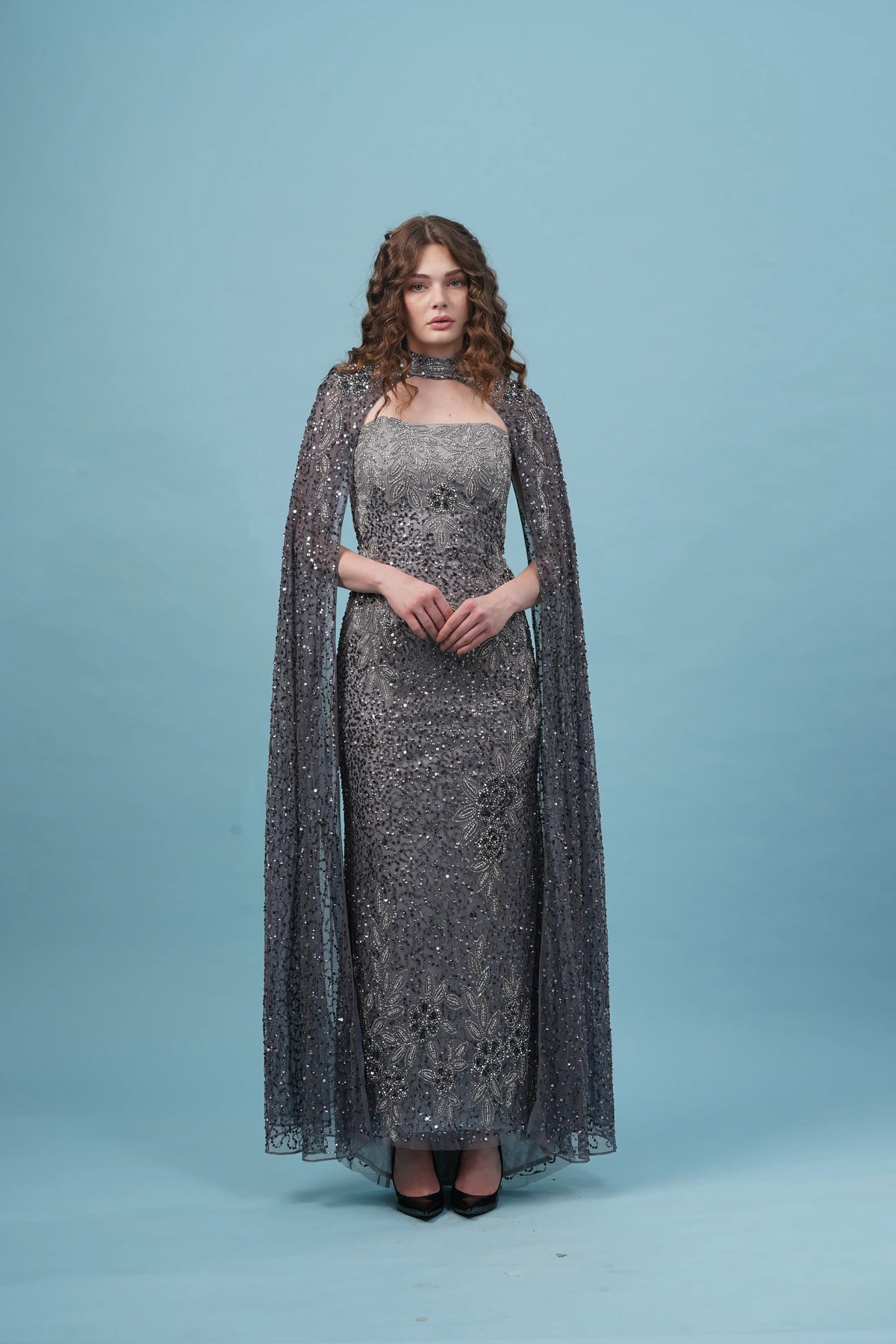 VIOLETTE CAPE MAXI DRESS