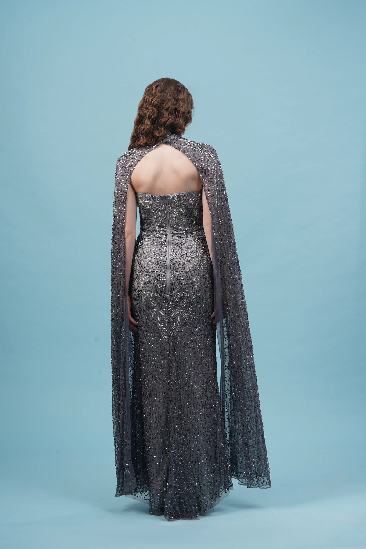 VIOLETTE CAPE MAXI DRESS