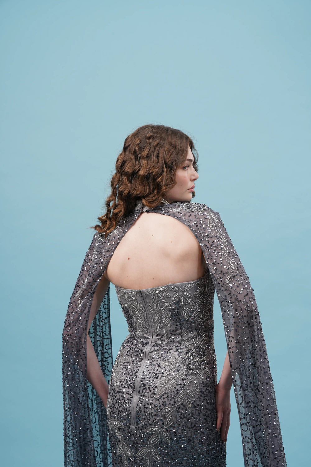 VIOLETTE CAPE MAXI DRESS