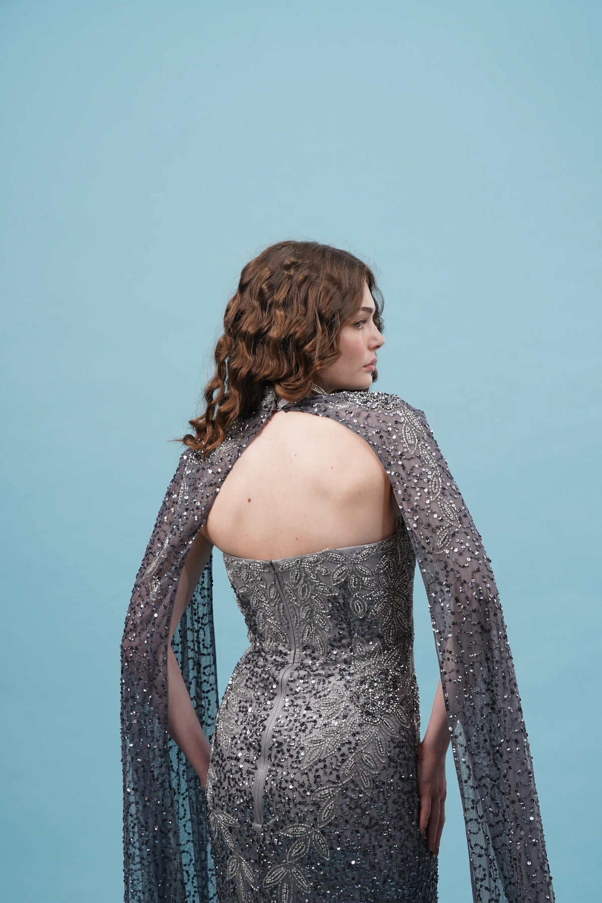 VIOLETTE CAPE MAXI DRESS