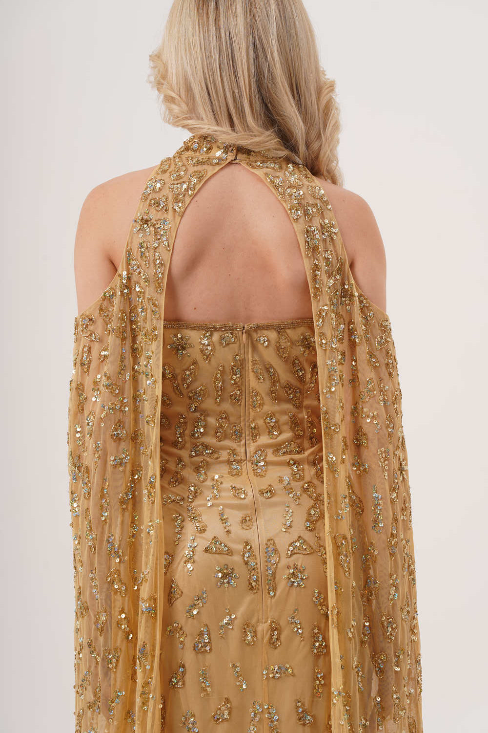 ROCHETTE CAPE MAXI DRESS