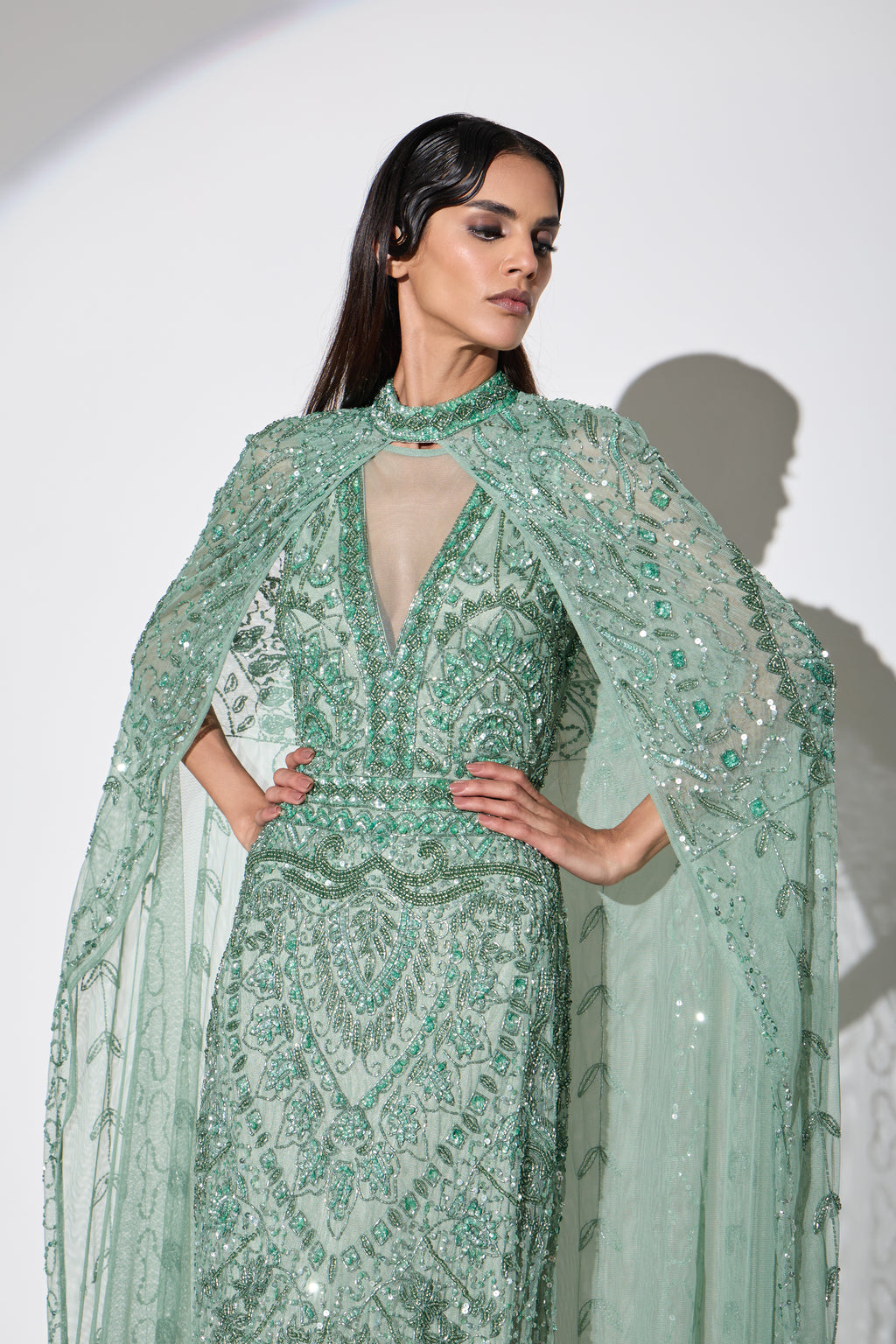 GENEVIEVE CAPE MAXI DRESS