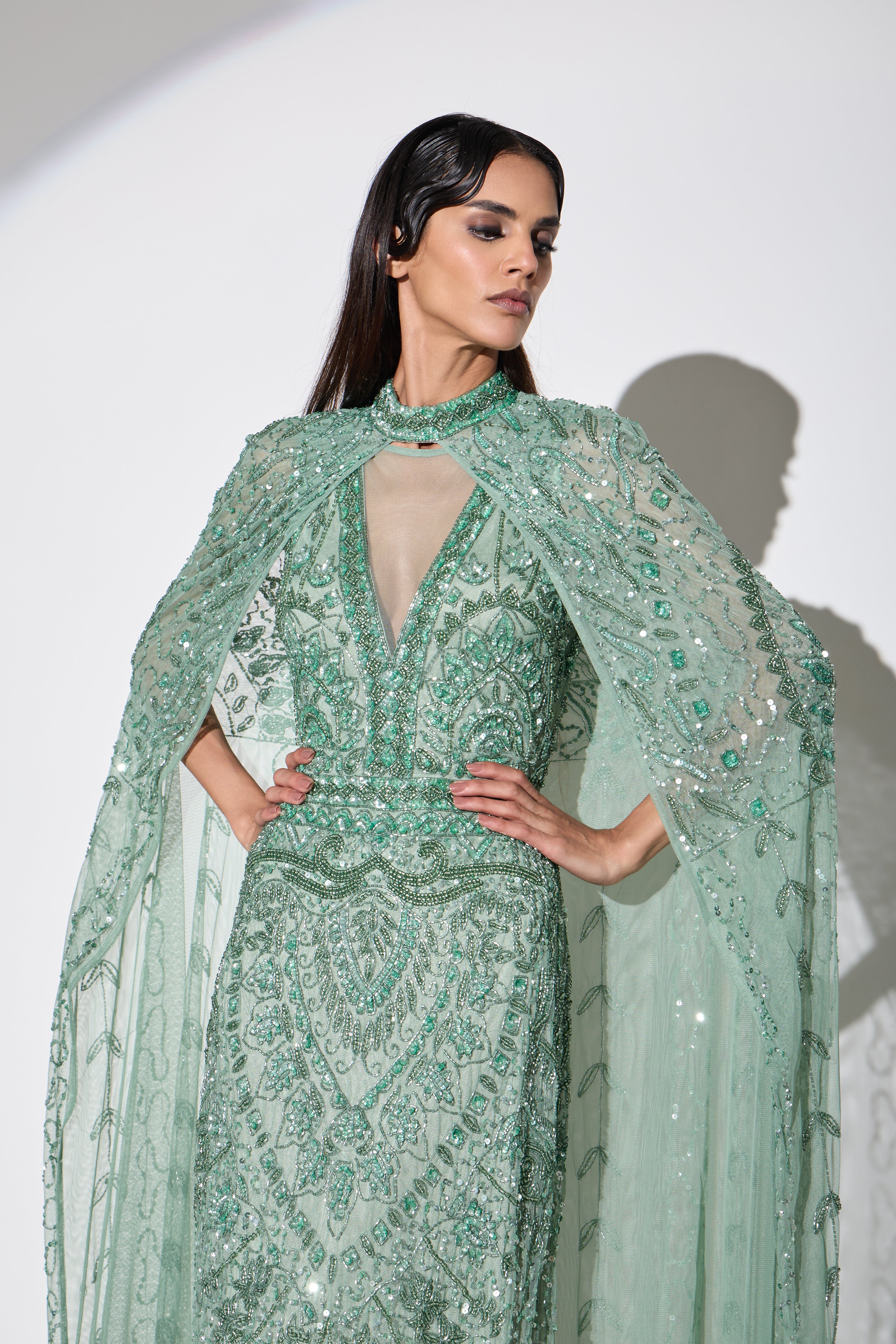 GENEVIEVE CAPE MAXI DRESS