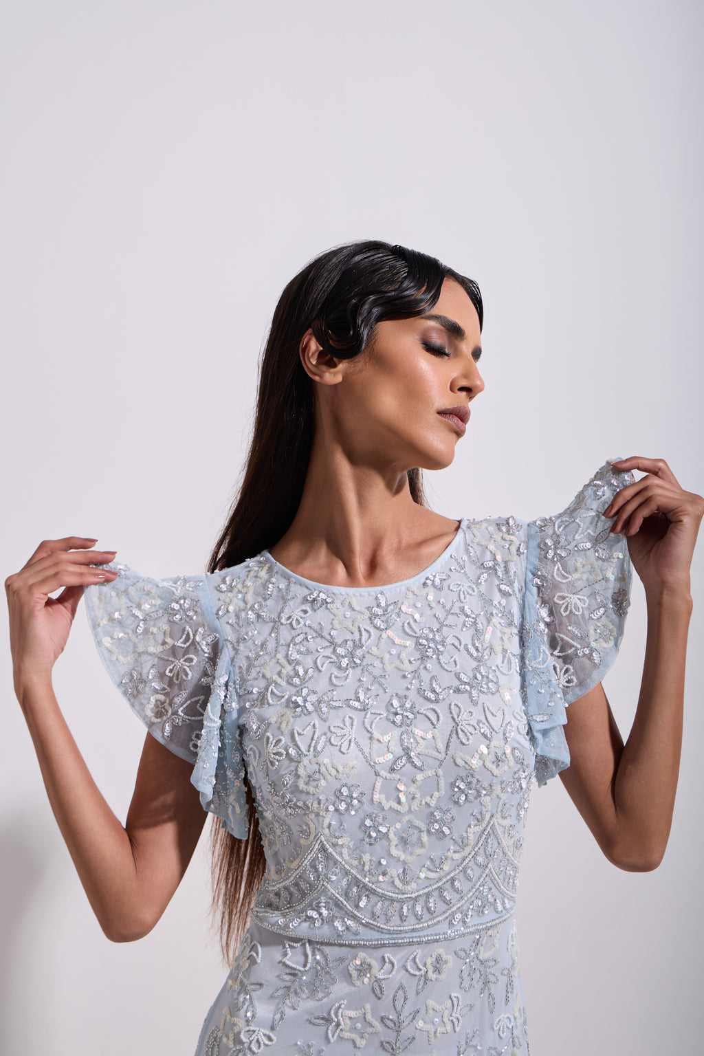 ARABELLA TIERED FLUTTER MAXI DRESS