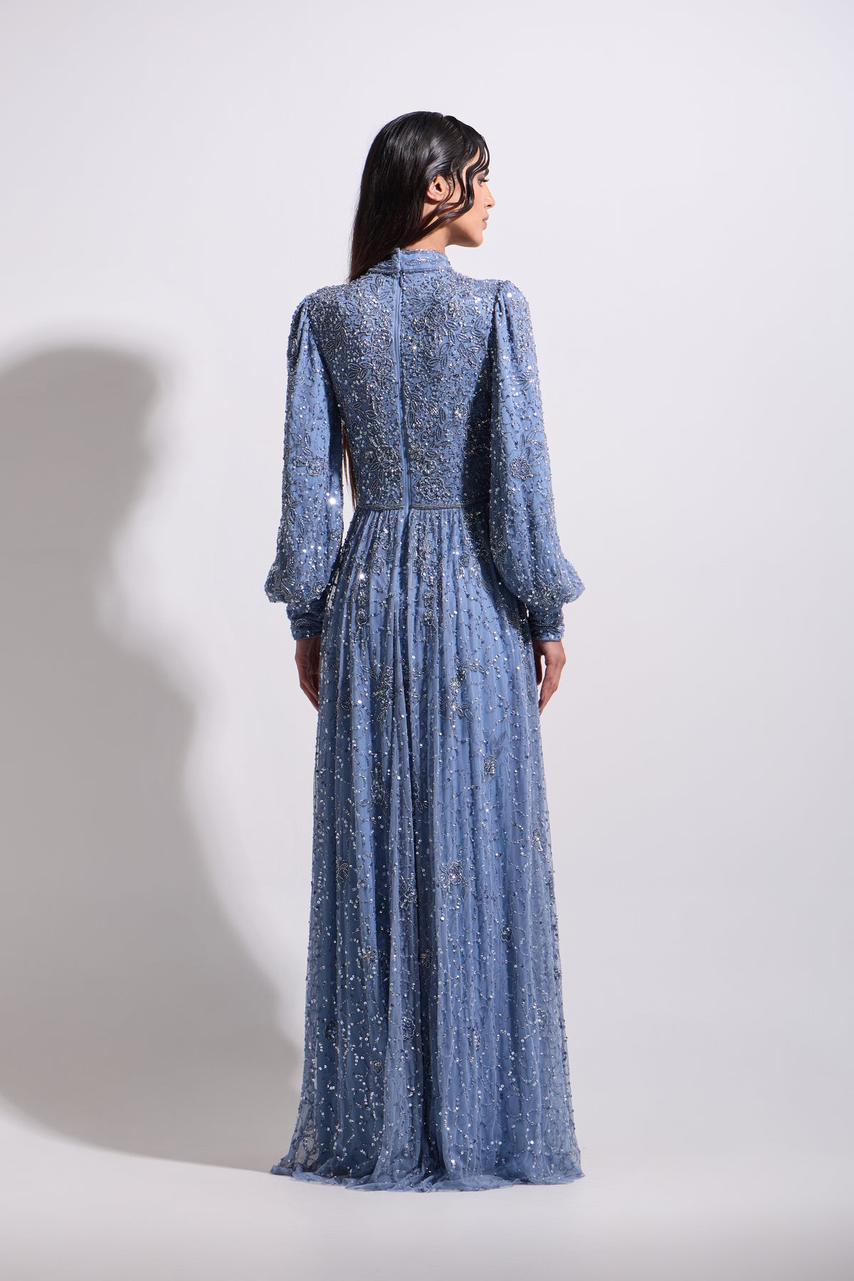 CELESTIA BISHOP MAXI DRESS