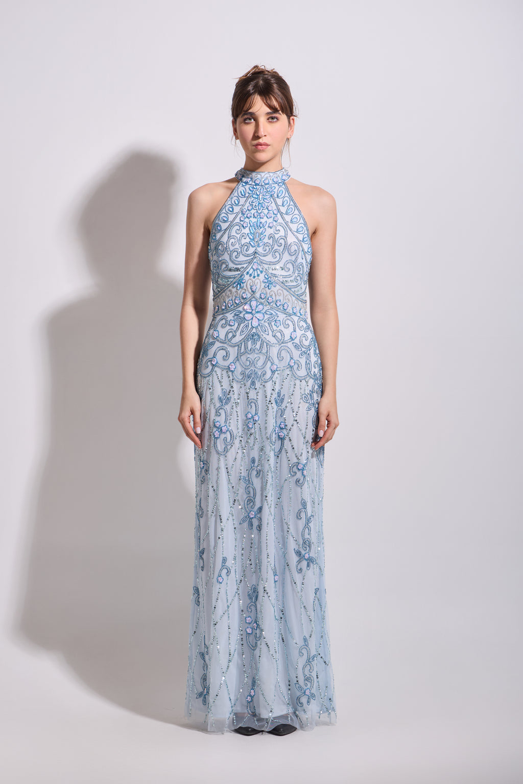 MARINA HALTER MAXI DRESS