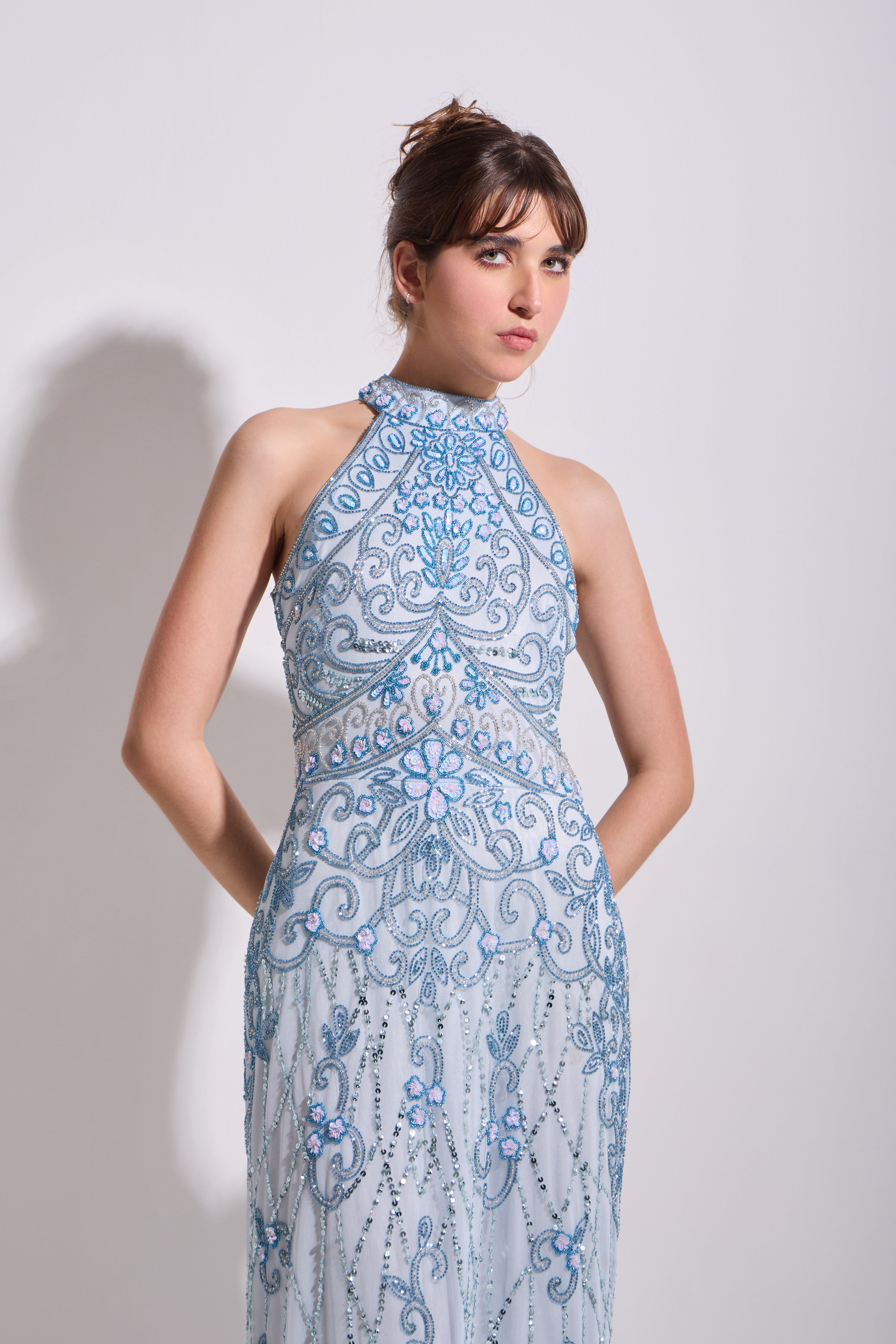 MARINA HALTER MAXI DRESS