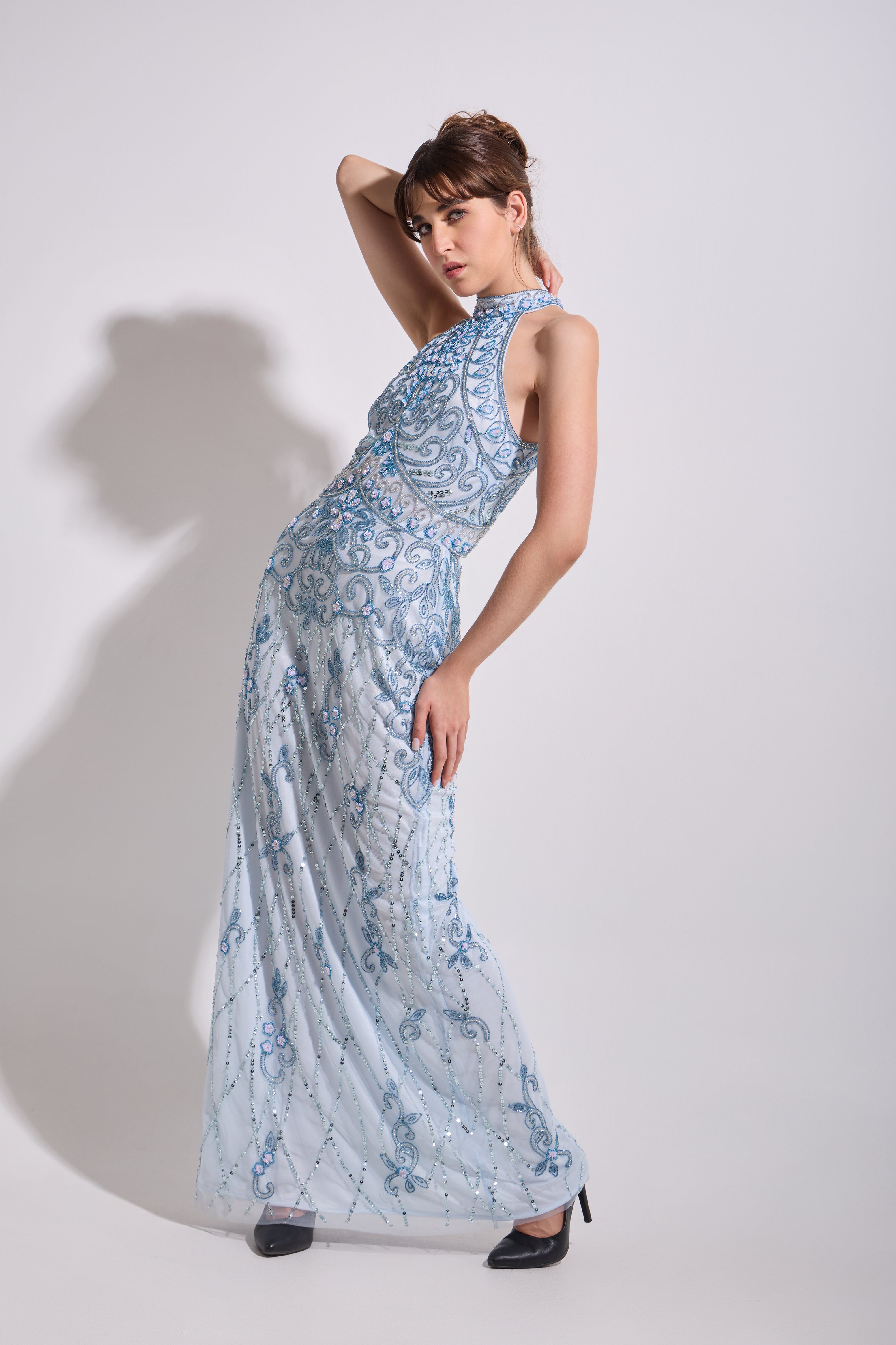 MARINA HALTER MAXI DRESS